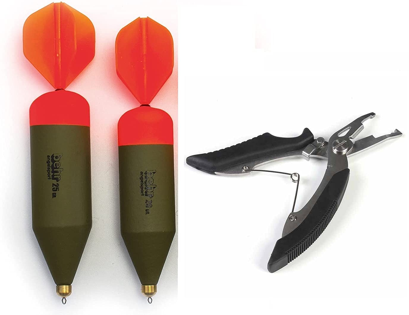 Set of 2 x Behr predatory fish float with sail (1 x 20 g, 1 x 25 g) + fishing scissors