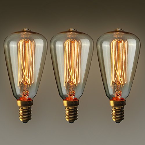 KINGSO 3 Pack E14 Amouple à Incanedescence Edison Rétro Lampe Filament ST48 40W 220V Décoration Eclairage Antique Vintage 2200K Blanc Chaud