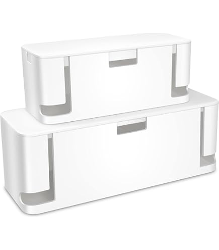 Cable Management Boxes Organizer, Wooden Lid, Large Storage Wires Keeper Holder For Desk, TV, Computer, USB Hub, System To Cover And Hide & Power