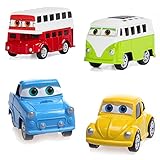 Kidcia 4 Pcs Cute Diecast Cars Set Pull Back Race Cars Vehicle Toys for Kids