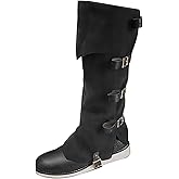 Men's Medieval Boot Covers,Renaissance Pirate Costume Boots Cover,Faux Leather Steampunk Shoes Cover,Viking Warrior Knight Armor Leg Gaiters Cosplay Accessory