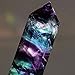 Brccee AC 4.5-6.5 CM Natural Fluorite Crystal Striped Fluorite Quartz Crystal Wand Healing Hexagonal Point Treatment Stone