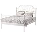 Ikea Leirvik Bed Frame White Queen Size Iron Metal Country Style