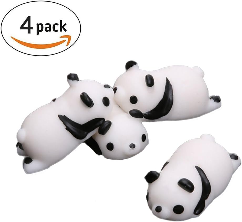 Toposend Pack of 4 Healing Toys Cute Mini Squishy Squeeze Soft Collection Stress Reliever Gift Decor Panda Shape