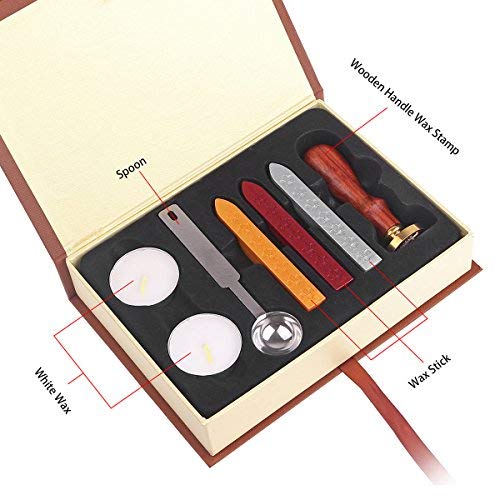 Powstro Stamp Seal Sealing Wax kit, Retro Classic Vintage Seal Wax Stamp Seal Maker Stick Gift Box Set (Hogwarts)