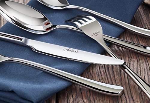 Artaste 56525 Rain II Forged 18/10 Stainless Steel Flatware 20 Piece Set, Service for 4, Silver - Thumbnail 4