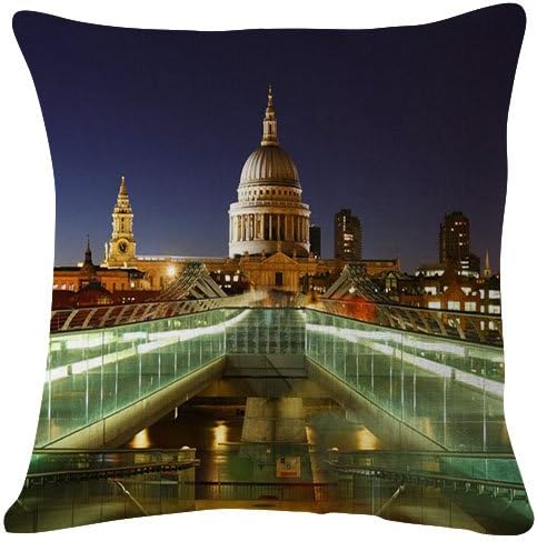 SHOBRILF 18x18 Inches Plush Cushion Covers Throw Pillowcases - United Kingdom Great Britain England London Capital - Super Soft Fashion Simple Decorative Pillowcases