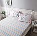 100% Soft Cotton Fitted Sheet Queen Size Deep Pocket Colorful Striped Gingham Wrinkle Free,1 Piece Cooling Bed Sheet Comfortable Kids Bedding Collection Queen Bed Sheet,Rainbow Sheet