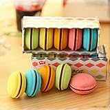 YIXIN Set of 5 Plastic Eraser Multi-colors Macarons Dorayaki Cookie Rubber for Pupils Kids School Office Stationary Kits