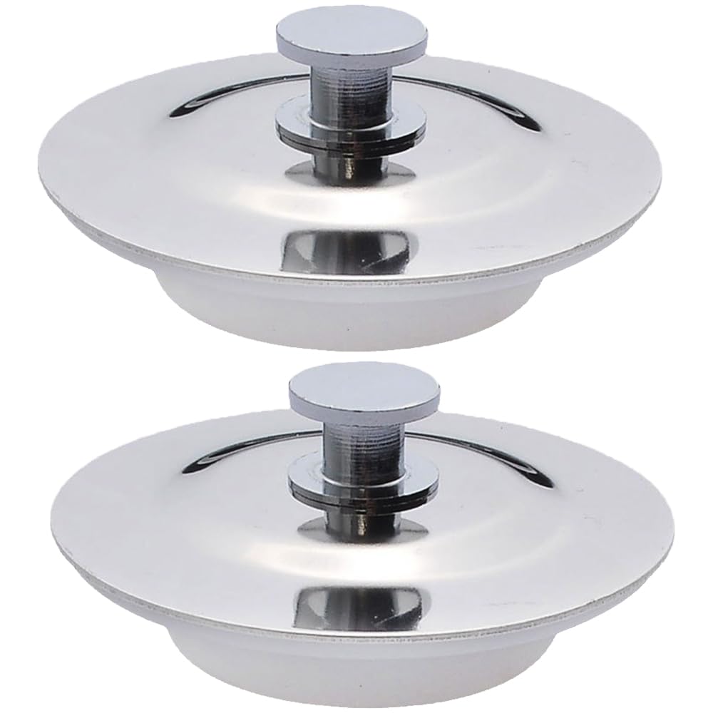 Davfiecn 2 Pcs Stainless Steel Drain Stopper Sink Drain Stopper Plug Household Easy Grip Bath Plug for Bathtub and Bathroom 40-45mm Drain Holes, Avoid Hair and Foreign Body Clogging