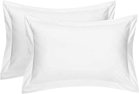 Amazon Com Cotton Metrics Heavy Quality King Pillow Shams Set Of 2 White 600tc 100 Organic Cotton White Pillow Shams King Size 20x40 Decorative Pillow Cover With 2 Inch Flange Home Kitchen
