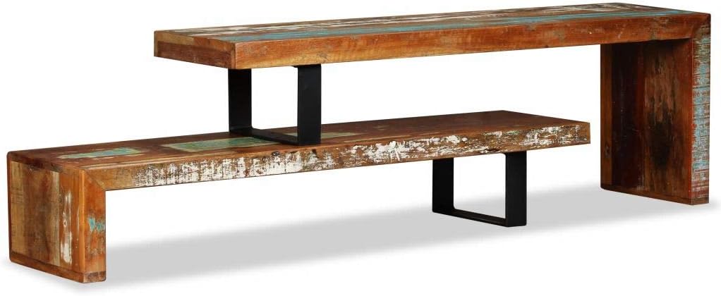 Unfade Memory TV Stand Side Table Living Room Entertainment Center Lowboard Sideboard (Solid Reclaimed Wood)