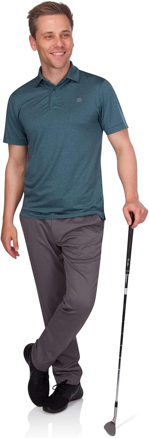 Three Sixty Six Golf Shirts for Men - Men’s Quick Dry Collared Polo Shirt - 4-Way Stretch & UPF 50: Clothing