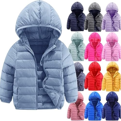 girls coats 7-8 years,Kids Girls Winter Jacket Padded Coat Hooded Quilted Girls' Coats Warm Shining Snowsuit Waterproof and Windproof Outerwear 3-17 Years,Light Blue,7 Years