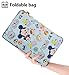Fordicher Women Nylon Foldable Large Travel Duffel Bag Travel Tote Luggage Bag with Detachable Shoulder Straps for Vacation (Blue Mouse)