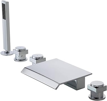 Jiayoujia Waterfall Deck Mount Roman Tub Faucet With Handshower