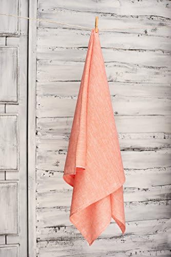 Green Foster Product Natural Soft Linen Flax Bath Towel, Orange