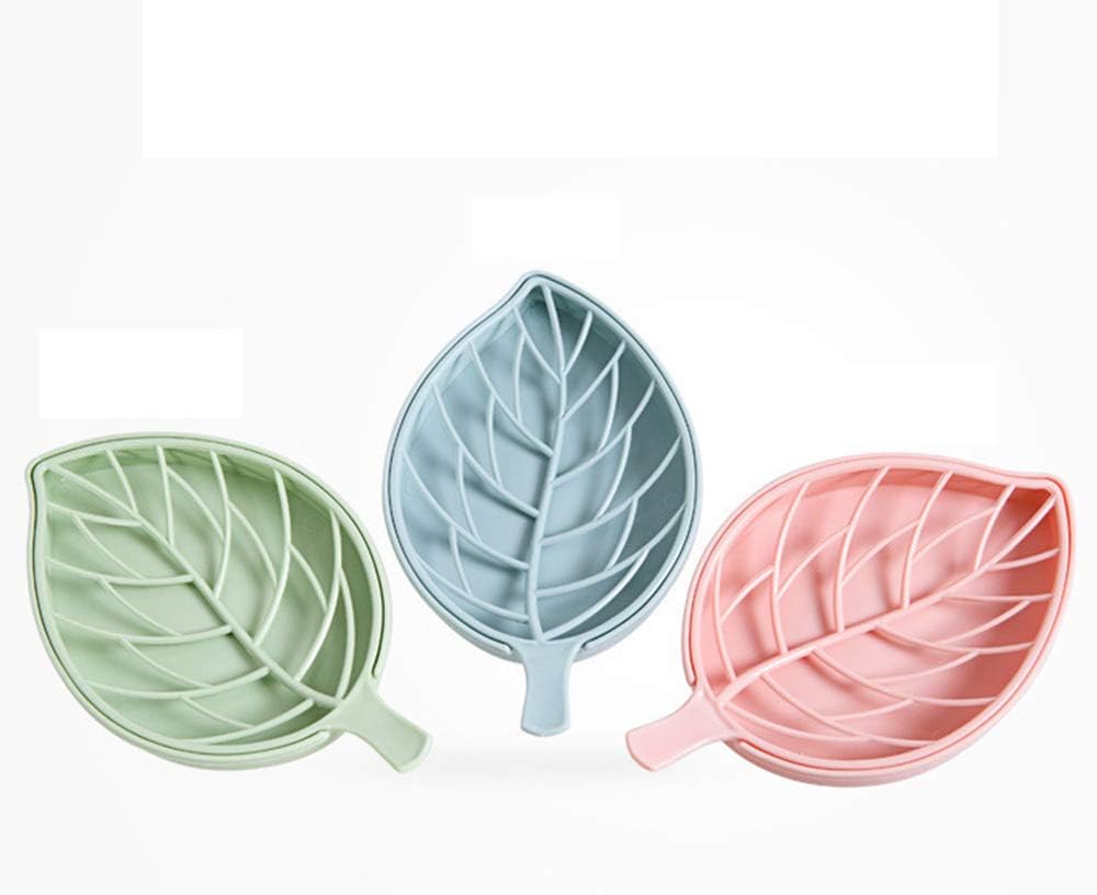 exmart Soap Savers Plastic Leaf Shape Box/Dish Case Container for Bathroom, 2 Pieces (One Size)