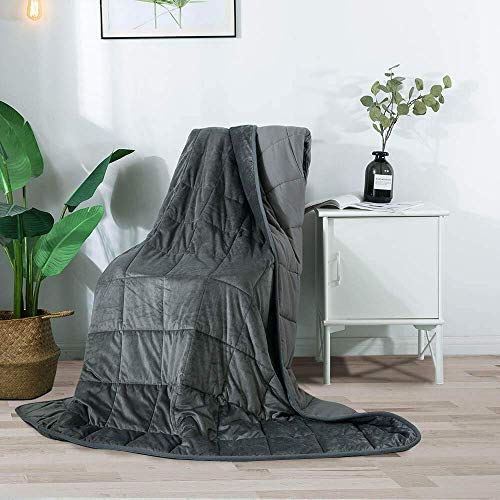 Haowaner Cool Cotton Top+Soft Minky Bottom Reversible Weighted Blanket