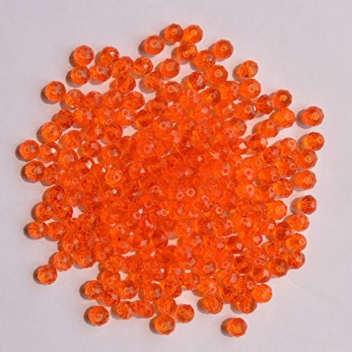 AMVonline Wholesale 4mm 1000pcs Crystal Glass Faceted Rondelle Loose Spacer Beads (orange)