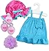 Sophia's Clawfoot Bathtub, Terry Robe, Satin Shower Cap, Sponge and Soap Bottle Accessories for 18 Inch Dolls, Pink/Blue