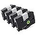 Standard Laminated TZ-131 TZe-131, 4 Pack Replace Brother Ptouch 12mm 0.47 inch TZe Black on Clear Tape, Compatible with Brother P-Touch Label Maker PT-D210 PT-H110 PT-D600 PT-1230PC PT-1280 primary