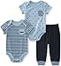 Calvin Klein Baby Boys 3 Pieces Bodysuit Pant Set, Light Blue, 18M