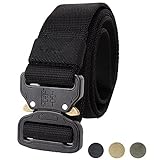 Fairwin Tactical Belt, Military Style Webbing Riggers Web Belt with Heavy-Duty Quick-Release Metal Buckle