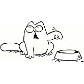 Polcatay Fuel Cap Sticker, Hungry Simons Cat and Empty Bowl Funny Decals, Waterproof Self-Adhesive Car Body Decoration Accessories for Pet Lovers, for Most Cars Home Laptops (Black #R)