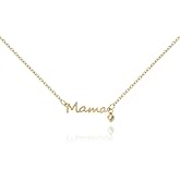 iFFkuwi Gold Mama Necklace with Heart Pendant – Mom Jewelry for Women, Mother’s Day Gift from Daughter or Son, Gold Plated Mama Letter Necklace, Gift for Her
