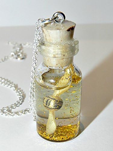 Snitch, Bottle Necklace, Handmade