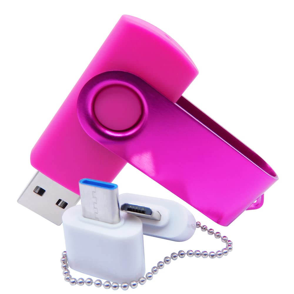 Photo 1 of 16GB USB Flash Drives Memory Sticks Thumb Drive with OTG & Type-C Transformer (Pink)