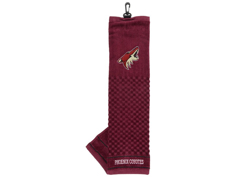 TEAM GOLF NHL Arizona Coyotes Embroidered Golf Towel Embroidered Golf Towel, Checkered Scrubber Design, Embroidered Logo