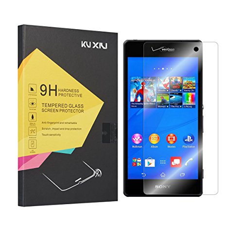Kuxiu Premium Tempered Glass Screen Protector for Sony Xperia Z3V D6708 Verizon
