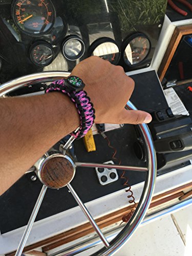 Survival WRAPS Emergency Paracord Bracelet - Adjustable-Size Paracord Bracelet with Fire Starter, Compass, and more - Black