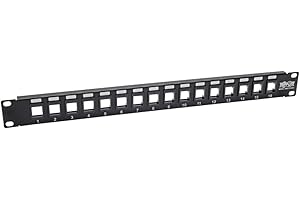 Tripp Lite 16-Port Keystone Blank Patch Panel RJ45, USB, HDMI, Cat5e / Cat6 Rackmount Unshielded 2URM TAA (N062-016-KJ)