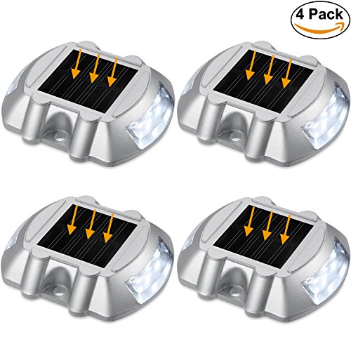 Solar Dock Lights LED Deck Lights Step Driveway Solar Lights Waterproof Security Lights(4 Pack)