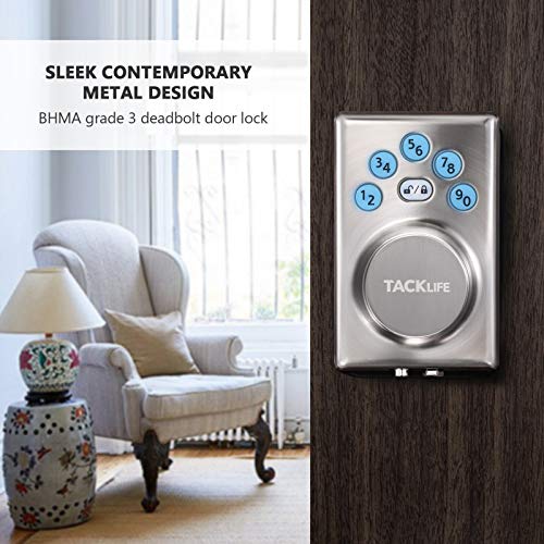 TACKLIFE Fingerprint Door Lock, Keypad Deadbolt Lock with Fingerprint
