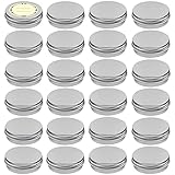 TUZAZO 24Pack 1 Oz Aluminum Tin Cans with Screw Lid