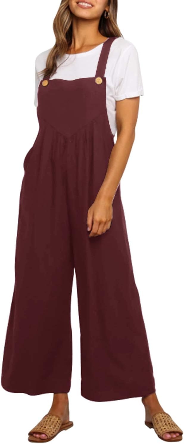 YOINS Fashion Overalls for Women Bib Baggy Dungaree Square Neck Adjustable Strap Rompers Jumpsuits