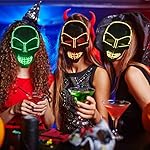 KiraKira Máscara LED Halloween, Halloween LED Máscaras Adultos LED Mask para la Fiesta de Disfraces, Máscara Disfraz Luminosa Craneo Esqueleto (red01) 11 KiraKira Máscara LED Halloween, Halloween LED Máscaras Adultos LED Mask para la Fiesta de Disfraces, Máscara Disfraz Luminosa Craneo Esqueleto (red01)