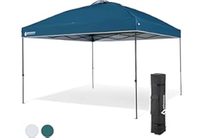 ARROWHEAD OUTDOOR 12’x12’ Pop-Up Canopy & Instant Shelter, Easy One Person Setup, Water & UV Resistant 150D Fabric Construction, Carry Bag, Guide Ropes & Stakes Included, Blue v2 (New) (KGS0386U)