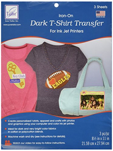 June Tailor JT855 8-1/2-Inch by 11-Inch Dark T-Shirt Inkjet Transfers, 3-Pack - Thumbnail 2