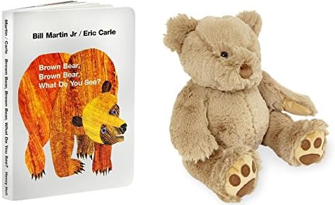 Brown Bear, Brown Bear, What Do You See? Board Book and Animal Alley 10 inch Classic Stuffed Teddy Bear - Tan