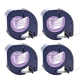 Oozmas Compatible Label Tape Replacement for Dymo Plastic Tape Clear Letratag Refills 12mm x 4m Tape 16952 for DYMO LetraTag Label Maker LT100H LT100T Plus, 4-Pack