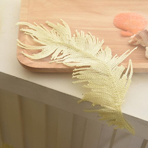 BSGSH Decorative Curtains, Feather Embroidery Curtains Sheer Valances Window Curtains/Drape/Panels/Treatment for Door Kitchen Living Room (Yellow)