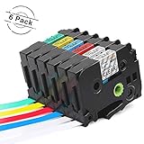 Colorty Compatible Label Tape Replacement for Brother Ptouch TZe Label Maker Tape TZe-131 TZe-231 TZe-431 TZe-531 TZe-631 TZe-731 12mm 0.47 Inch Laminated for P touch PTD210 PTH110 PT-1890C PTD200