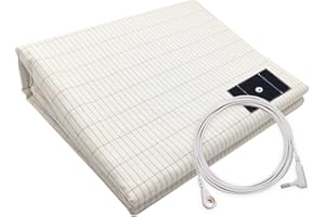 SALDALAVL Grounding Sheet Queen Conductive Grounding Mat Silver Fiber Organic with 15ft Grounding Cable for Better Sleep Reduce Pain Increase Energy 60x80in