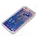 iPhone 6 Plus Case, Quicksand Flowing Floating Moving Liquid Flying Butterfly Plum Flower Hard PC Cover Case for iPhone 6 Plus 5.5 inch (Blue Movable Butterfly)