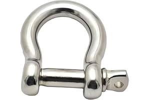 MarineNow US Type 316 Stainless Steel Bow Shackle with Over Size Screw Pin for Anchor, Towing, Off Road Recovery